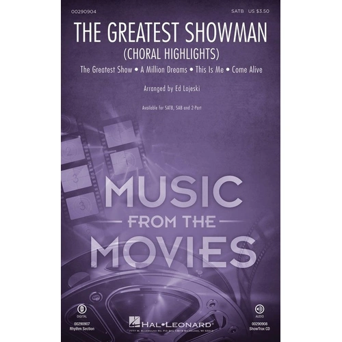 The Greatest Showman Choral Highlights SATB Sheet Music