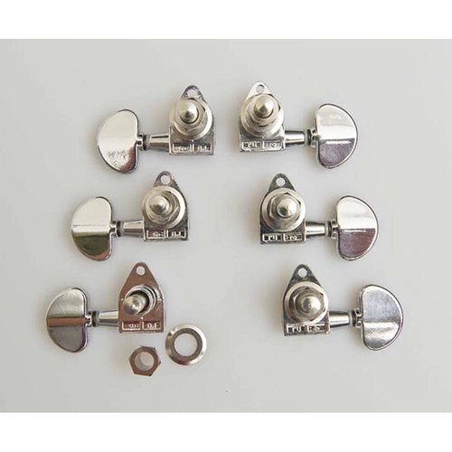 Chrome 3/3 Guitar Machine Heads Set - Enclosed Geared, Economical, Made in Taiwan