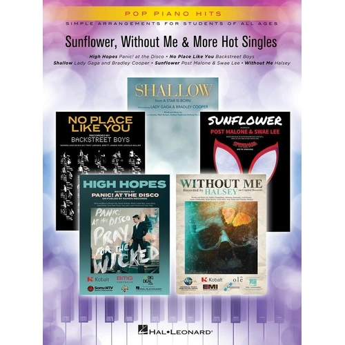 Sunflower, Without Me & More Hot Singles - Easy Piano with Lyrics, 32 Pages, Pop Piano Hits Series, Hal Leonard