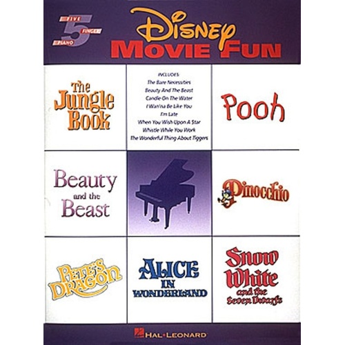 Disney Movie Fun Five Finger Piano (Softcover Book)