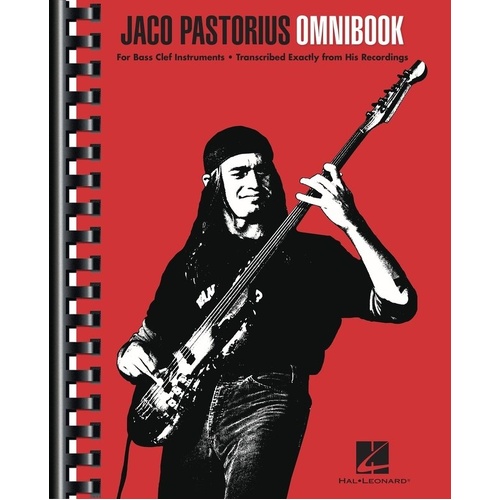 Jaco Pastorius Omnibook - Note-for-Note Transcriptions for Guitar & Bass TAB, 272 Pages, Includes 43 Works, Published by Hal Leonard