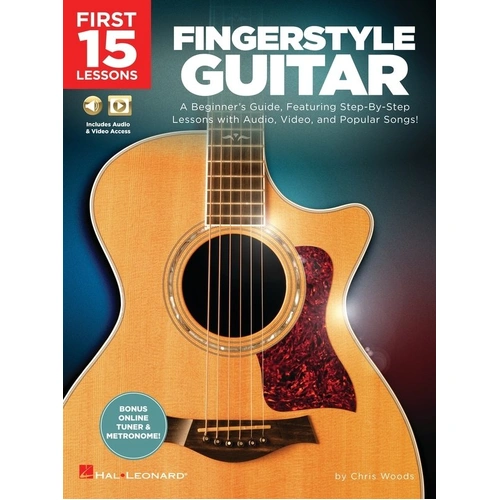 First 15 Lessons Fingerstyle Guitar Book by Hal Leonard