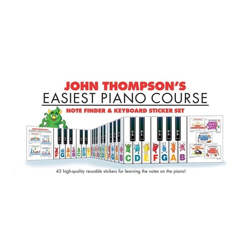 Easiest Piano Course Note Finder and Keyboard Sticker Set