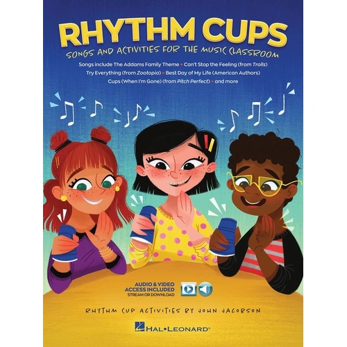 Rhythm Cups BK/OLM by Hal Leonard - 40 Pages, Classroom Music Education Game for Rhythm Reading and Performance