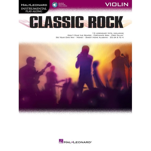 Classic Rock for Violin - 15 Timeless Hits with Play-Along Audio, 20 Pages, Hal Leonard