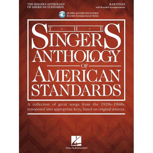 Singer's Anthology of American Standards Baritone Book/Online Access
