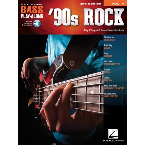 90s Rock Bass Playalong V4 Book/Online Audio