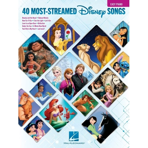 The 40 Most Streamed Disney Songs Easy Piano Songbook