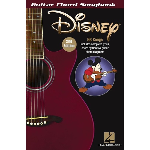 Disney Guitar Chord Songbook 2nd Edition - 56 Songs, Lyrics & Chords, 144 Pages, Hal Leonard