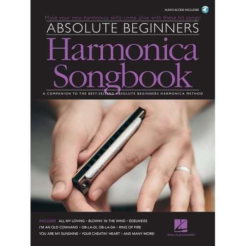 Absolute Beginners Harmonica Songbook by Hal Leonard, 64 Pages, Includes Demo and Backing Tracks