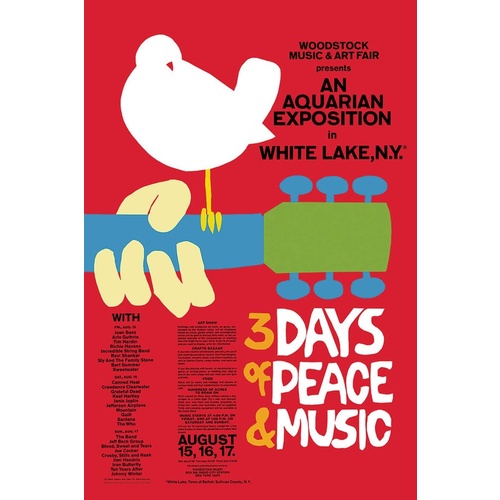 Woodstock Classic Red Wall Poster