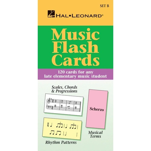 Hal Leonard Music Flash Cards Set B for Piano - 120 Color-Coded Cards