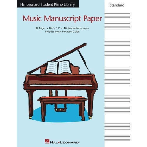 HLSPL Standard Manuscript Paper 32 Pages 10 Staves 8.5x11