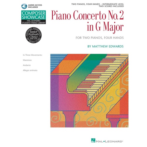 HLSPL Piano Concerto 2 G Major 2Piano/4Hands Int (Softcover Book/CD)