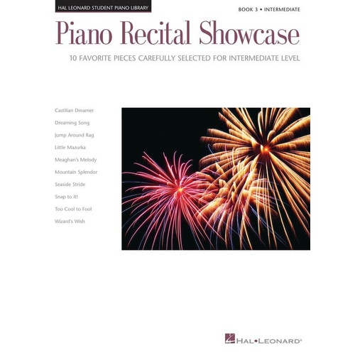 Piano Recital Showcase Book 3 by Hal Leonard - 32 Pages, Educational Piano Library