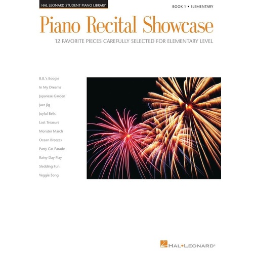 Piano Recital Showcase Book 1 by Hal Leonard - 32 Pages, Piano Solo, Early Elementary to Late Intermediate Levels