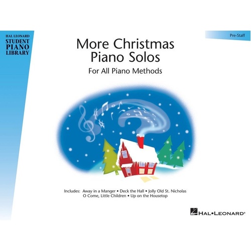 More Christmas Piano Solos - Prestaff Level by Hal Leonard, 16 Pages, Piano, Includes 7 Songs with Optional Teacher Accompaniment