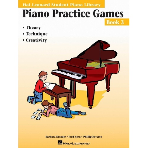 Piano Practice Games - Book 3 by Hal Leonard, 40 Pages, Piano Lessons Series