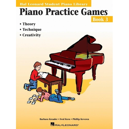 Piano Practice Games Book 3 by Hal Leonard, 40 Pages, Piano Lessons Activities for Individual or Group Lessons
