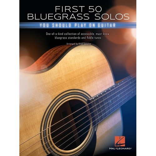 First 50 Bluegrass Solos for Guitar - Standard Notation & TAB, 112 Pages, Hal Leonard