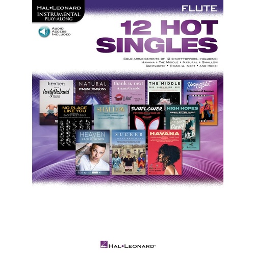 12 Hot Singles For Flute Book/Online Audio