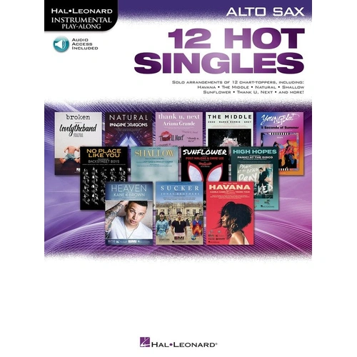 12 Hot Singles for Alto Saxophone - Instrumental Play-Along