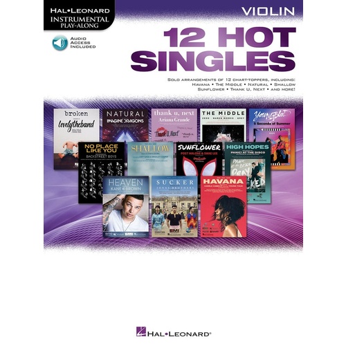 12 Hot Singles For Violin Book/Online Audio