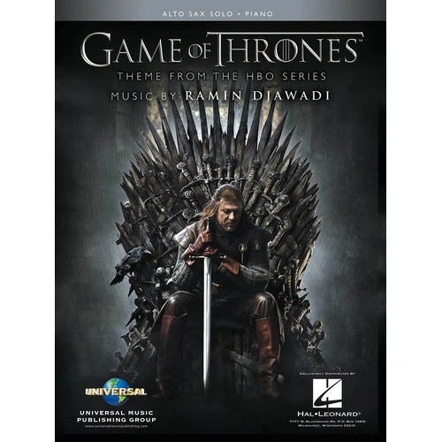 Game of Thrones for Alto Sax and Piano by Hal Leonard, 8 Pages, Instrumental Solo