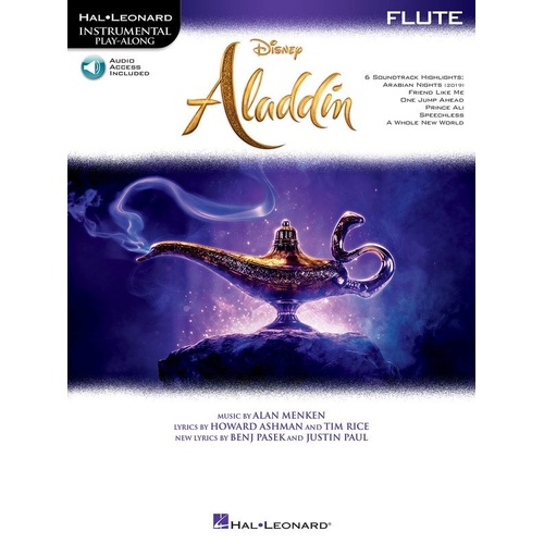 Aladdin for Flute - Instrumental Play-Along Series by Hal Leonard, 12 Pages, Includes 6 Songs with Online Audio Access