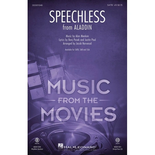 Speechless from Aladdin SATB Choral Arrangement by Hal Leonard