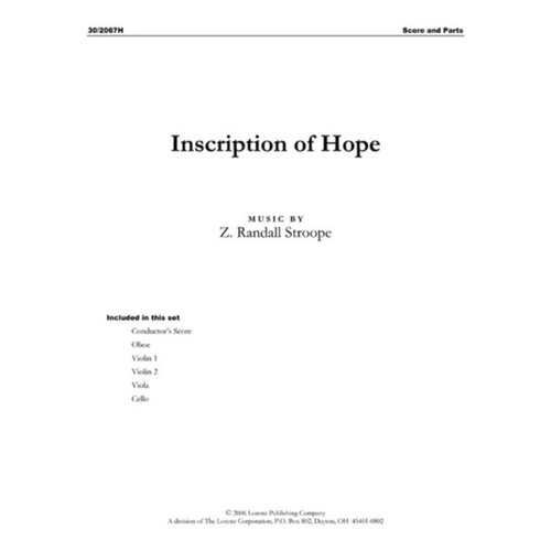 Inscription of Hope Score and Parts