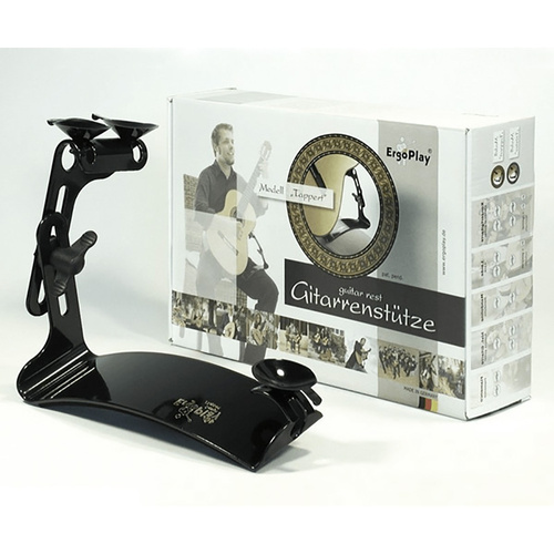 Guitar Thigh Rest - Ergoplay Tappert Left-Hand Model, Adjustable Height & Angle, 235mm, 3 Suction Cups, Made in Germany