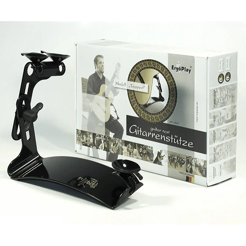Guitar Thigh Rest - Ergoplay Tappert Left-Hand Model, 235mm, Adjustable Height & Angle, 3 Suction Cups, Made in Germany