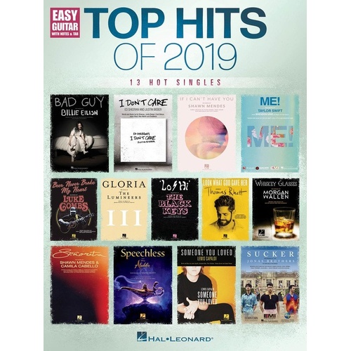 Top Hits of 2019 Easy Guitar Notes & Tab Songbook