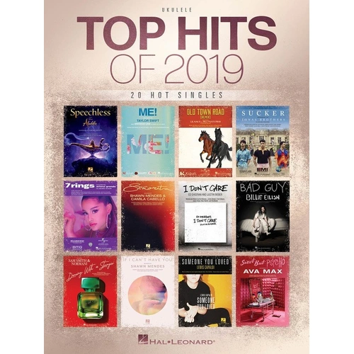 Top Hits of 2019 Ukulele Songbook - Hal Leonard - 88 Pages - Melody, Lyrics & Chords - Standard G-C-E-A Tuning