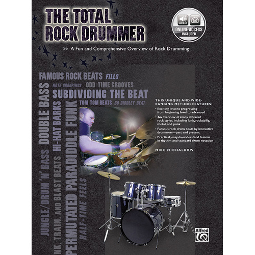 The Total Rock Drummer Book with Online Audio
