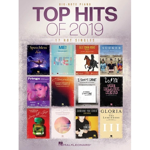 Top Hits of 2019 Big Note Piano Songbook with Lyrics, 96 Pages, Hal Leonard