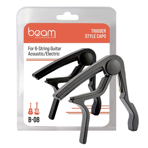 Beam Accessories B-08 Trigger Style Capo - Black for Acoustic or Electric Guitar