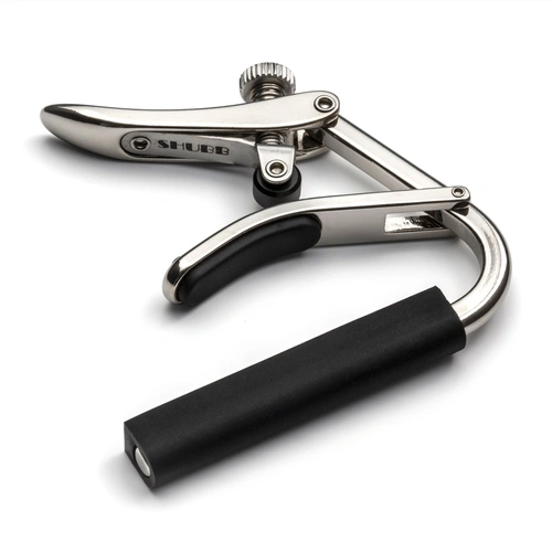 Shubb C2 Capo for Classical Guitar - Polished Nickel Finish, Integrated Roller Design, Adjustable Pressure, Suitable for Nylon String Guitars