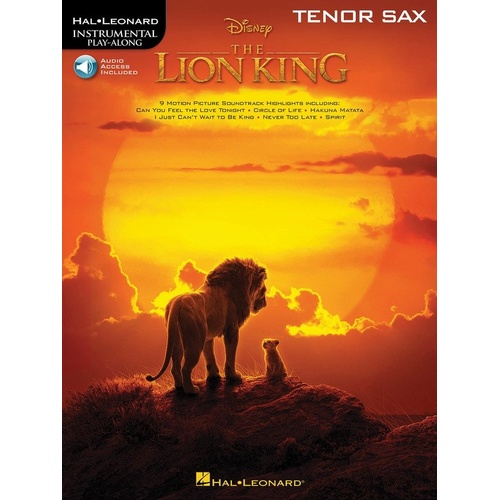 The Lion King for Tenor Saxophone - Instrumental Play-Along