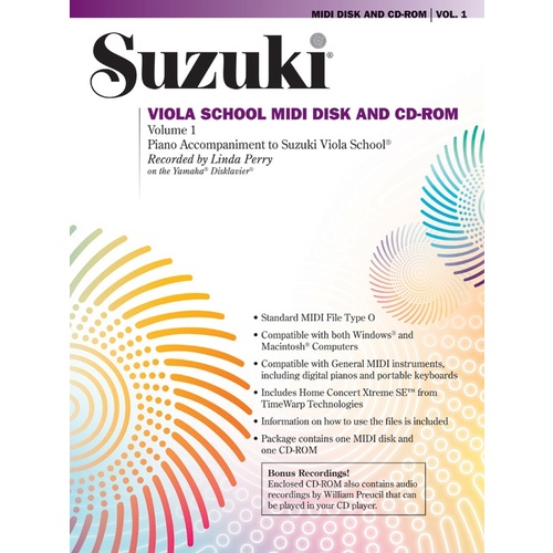 Suzuki Viola School Volume 1 Midi CD Piano Accomp