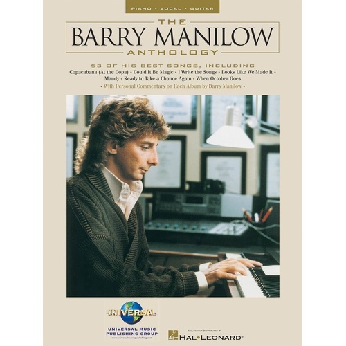 Barry Manilow Anthology PVG Songbook for Guitar and Piano, 312 Pages, Features 53 Songs and Insights, Published by Hal Leonard