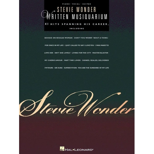 Stevie Wonder - Written Musiquarium PVG Songbook for Piano and Guitar