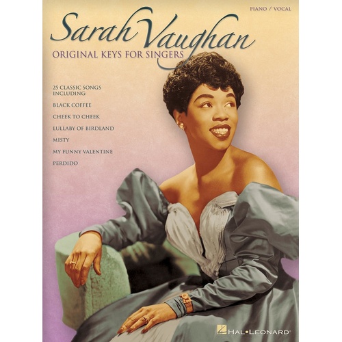 Sarah Vaughan Original Keys For Singers (Softcover Book)