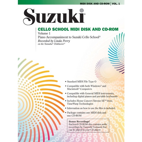 Suzuki Cello School Volume 1 Midi CD Piano Accomp