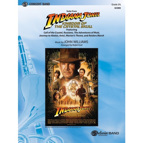 Suite Indiana Jones Crystal Skull Concert Band Sheet Music Grade 3.5 Score