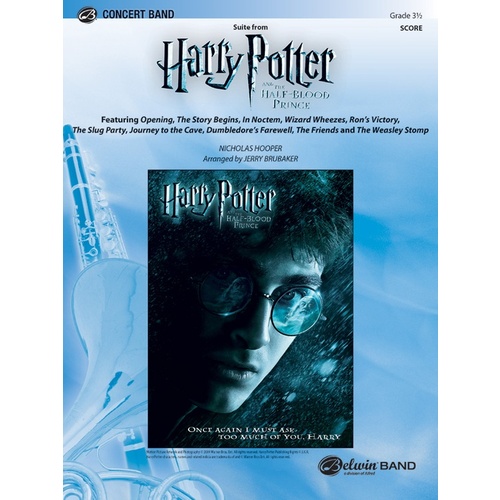 Suite Harry Potter Half-Blood Concert Band Sheet Music Grade 3.5 Score