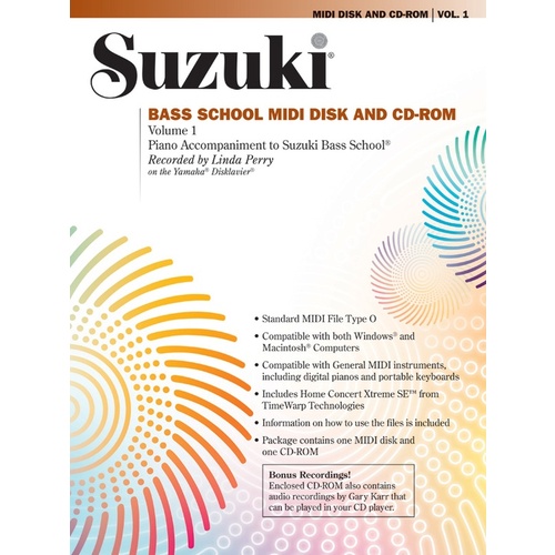 Suzuki Bass School Volume 1 Midi CD Piano Accomp