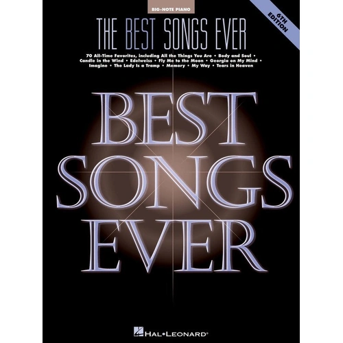 Best Songs Ever Big Note Piano 6th Edition