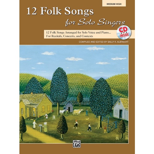 12 Folk Songs For Solo Singers Book & CD Med High